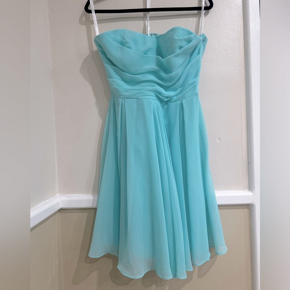 Elegant Strapless Blue Dress - Picture 1 of 7